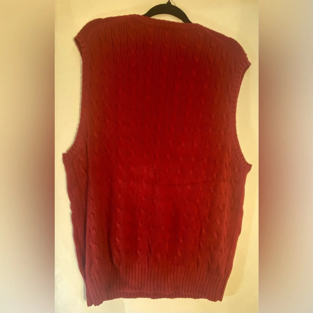 Polo Ralph Lauren‎ Burgundy 100% Cotton Men’s Sweater Vest Size X-Large